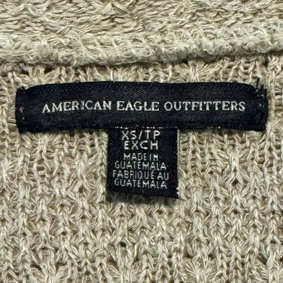 American Eagle Outfitters Size XS Oatmeal‎ Colored Open Front Knit Cardigan - Picture 4 of 7
